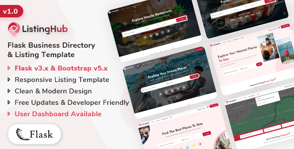ListingHub - Flask Business Directory & Listing Template ListingHub - Flask Business Directory & Listing Template