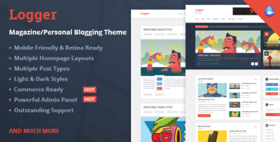 Logger - Magazine/Personal Blogging Drupal 7.6 Theme