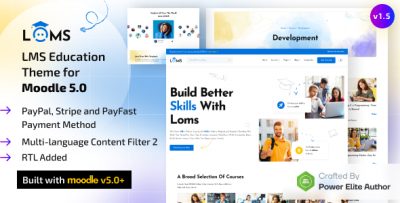Loms – Responsive Moodle 5 Education LMS Theme with Bootstrap 5