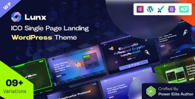 Lunx - ICO & Cryptocurrency Landing Page WordPress Theme