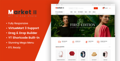 Market II - Multipurpose eCommerce VirtueMart 3 Joomla Template