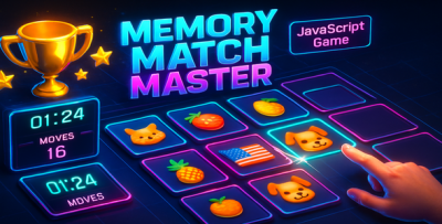 Memory Match Master - HTML5 Card Matching Game