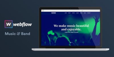 Music & Band Webflow Website Template - Duotone