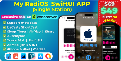 My RadiOS SwiftUI APP Radio iOS 18, Swift Radio, iOS App Template (Single Station)