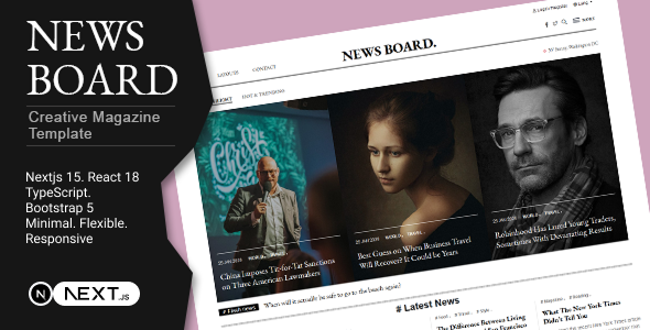 NewsBoard - Creative Magazine Publisher NextJS Template NewsBoard - Creative Magazine Publisher NextJS Template