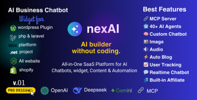 nexAI-OpenAI MCP Business Widget | WordPress Plugin + Shopify + Analytics + Multi-Modal SaaS