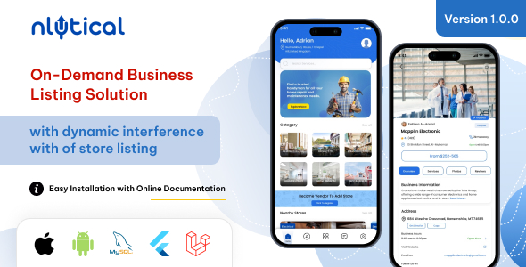 Nlytical – Business Listing & Directory Flutter App with Subscription & Sponsored Stores Nlytical – Business Listing & Directory Flutter App with Subscription & Sponsored Stores