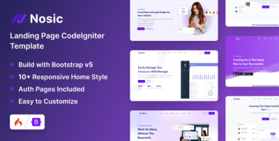 Nosic - Responsive Landing Page CodeIgniter Template
