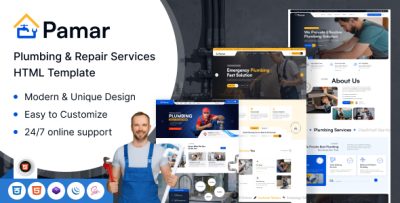 Pamar - Plumbing & Repair Service HTML Template