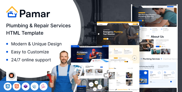 Pamar - Plumbing & Repair Service HTML Template Pamar - Plumbing & Repair Service HTML Template