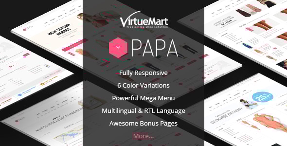 Papa - Responsive Multipurpose VirtueMart Template Papa - Responsive Multipurpose VirtueMart Template