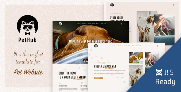 PetHub | Dog, Cat Care & Veterinary Joomla 5 Template PetHub | Dog, Cat Care & Veterinary Joomla 5 Template