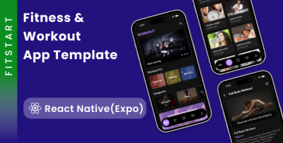 React Native Fitness Workout App Template in React Native | FitStart