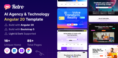 Retro - AI Agency & Technology Angular 20 Template