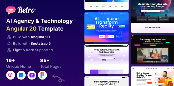 Retro - AI Agency & Technology Angular 20 Template Retro - AI Agency & Technology Angular 20 Template