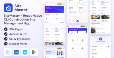 SiteMaster - React Native CLI Construction Management App Template