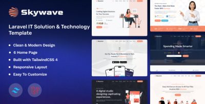 Skywave - Laravel Solution & Technology TailwindCSS 4 Template
