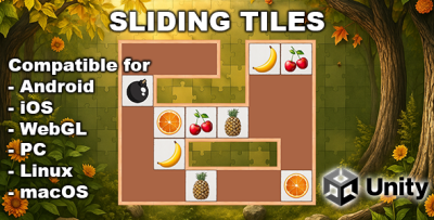 Sliding Tiles - Unity Cross-Platform Puzzle Game for PC, Linux, MacOS, Android & iOS