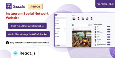Snapta Web - React Instagram Like Website | Social Network Website (NextJS)