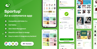 SportUp - Flutter E-commerce App UI Kit | Sports Store | Fitness Gear Shopping | Multipurpose UI