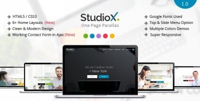 StudioX - One Page Parallax Joomla Template