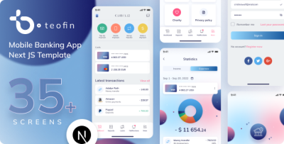 Teofin – Next.js Mobile Banking & Finance PWA