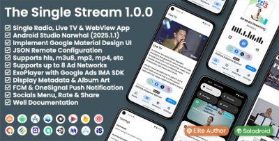 The Single Stream - Single Radio, Live TV & WebView App