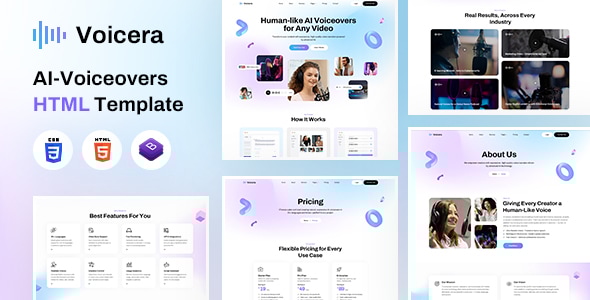 Voicera | AI Voiceover HTML Template Voicera | AI Voiceover HTML Template