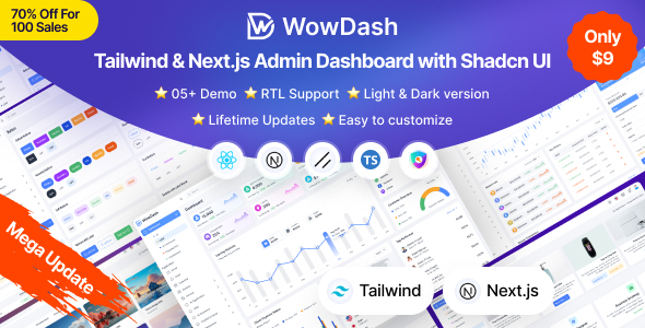 WowDash - Tailwind & Nextjs Admin Dashboard with shadcn UI (Typescript) WowDash - Tailwind & Nextjs Admin Dashboard with shadcn UI (Typescript)