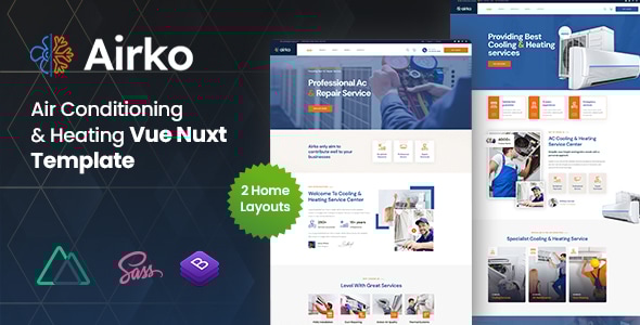 Airko - Air Conditioning & Repair Vue Nuxt Template Airko - Air Conditioning & Repair Vue Nuxt Template