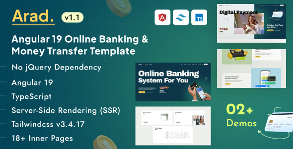 Arad - Angular 19+ Banking & Money Transfer Template Arad - Angular 19+ Banking & Money Transfer Template
