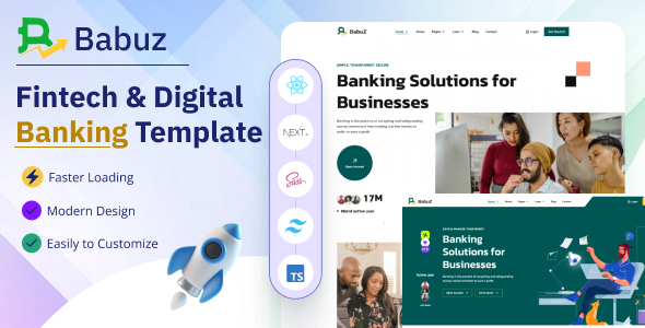 Babuz - Fintech & Digital Banking React Next JS Template Babuz - Fintech & Digital Banking React Next JS Template