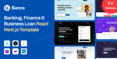 Banca - Banking, Finance & Business Loan React Next.js Template