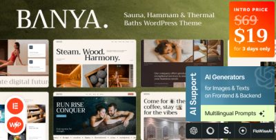 Banya - Sauna, Hammam & Thermal Baths WordPress Theme