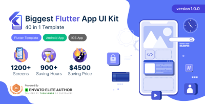 Biggest Flutter App UI Kit 40 in 1 Template