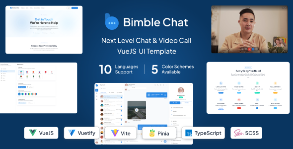 Bimble Chat - VueJS + Vuetify Chat App UI Template Bimble Chat - VueJS + Vuetify Chat App UI Template