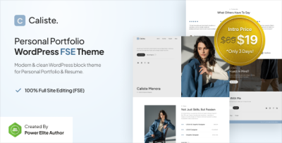 Caliste – Personal Portfolio CV & Resume FSE WordPress Theme