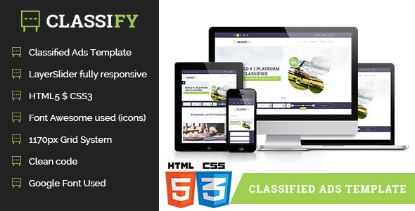 Classify - Classified Ads HTML Template Classify - Classified Ads HTML Template