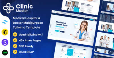ClinicMaster - Health & Medical Tailwind CSS Template