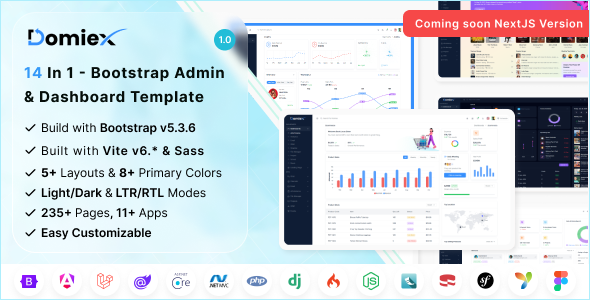 Domiex - Bootstrap Admin & Dashboard Template Domiex - Bootstrap Admin & Dashboard Template