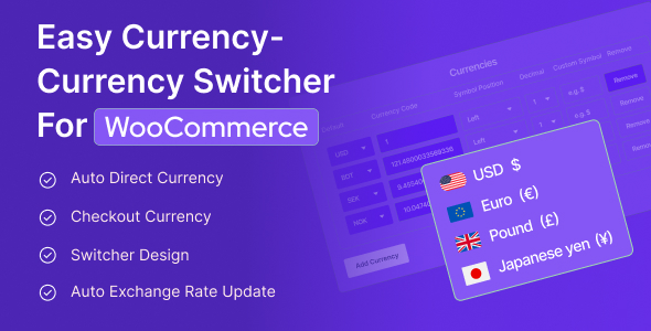 Easy Currency Switcher – WooCommerce Multi-Currency Plugin Easy Currency Switcher – WooCommerce Multi-Currency Plugin