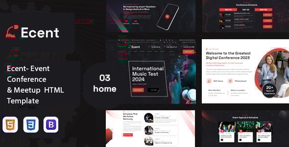 Ecent- Event Conference & Meetup HTML Template Ecent- Event Conference & Meetup HTML Template