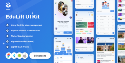 EduLift – Flutter Education & E-Learning App UI Kit (Online Courses, School & LMS)