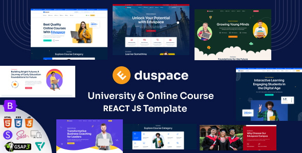 Eduspace - Online Course, Education, University React JS Template Eduspace - Online Course, Education, University React JS Template