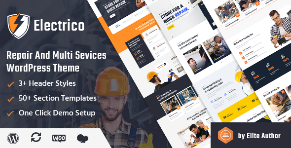 Electrico - Repair and Multi Services WordPress Theme Electrico - Repair and Multi Services WordPress Theme
