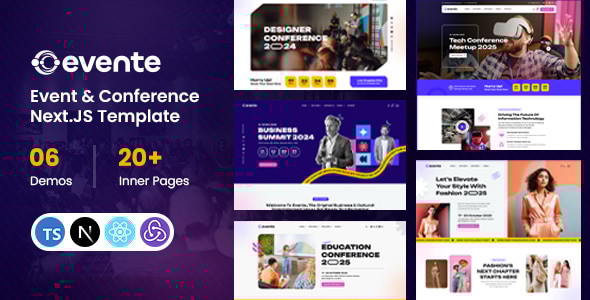 Evente - Event & Conference React NextJS Template Evente - Event & Conference React NextJS Template