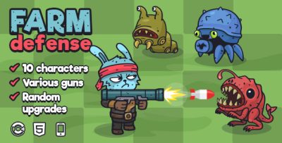 Farm Defense - HTML5 Shooter Defense Game | Construct 3 | Mobile Ready