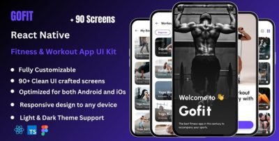 Gofit - Fitness & Workout React Native CLI App Ui Kit