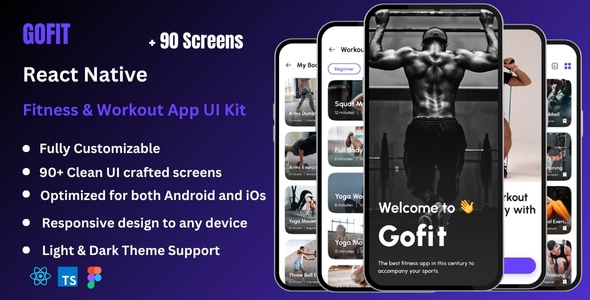 Gofit - Fitness & Workout React Native CLI App Ui Kit Gofit - Fitness & Workout React Native CLI App Ui Kit