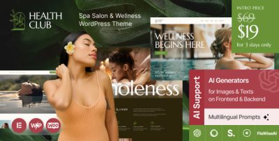 Health Club - Spa Salon & Wellness WordPress Theme